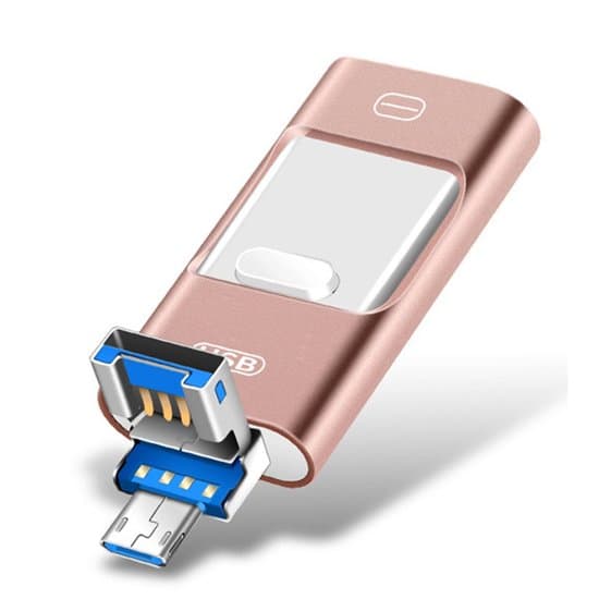 128GB 4-i-1 USB-stick – USB-C / Micro-USB / USB-A – Højhastighedsdataoverførsel – Kompatibel med iOS, Android & PC