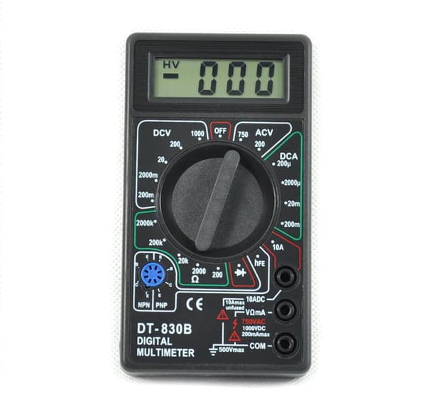 DT830B Digital LCD Multimeter Ohmmeter Ammeter Voltmeter Ohm Tester (Gul, 3-delt sæt) Med MOGOI tilbehør