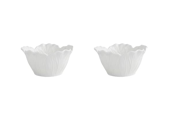 2-pack - Blomformade skålar - 11,5*6cm - Vit