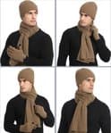 Hue, halstørklæde og handsker sæt - 3-dele sæt - Vinter sæt - Huer - Halstørklæde - Touchscreen handsker - Vinter sæt til mænd - Vinter sæt til piger - 3-dele