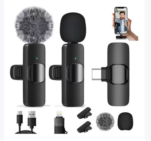 Mini lavaliermikrofon, til Android, til video, mini lavaliermikrofon til Android og iOS, 360° omnidirektionel støjreducerende mikrofon