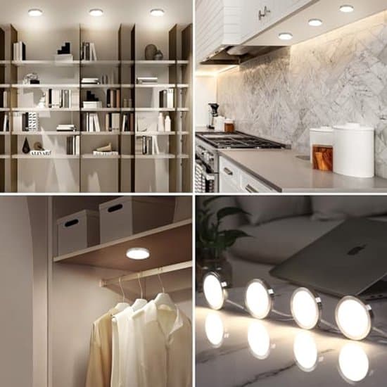 LED-vitrinbelysning 4-delat set för under- och väggmontering