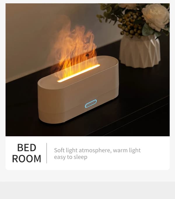 160 ml flamme diffuser med luftfugter, 7 farver lys, æterisk olie diffuser, aromaterapi diffuser til hjemmet, kontoret og soveværelset.