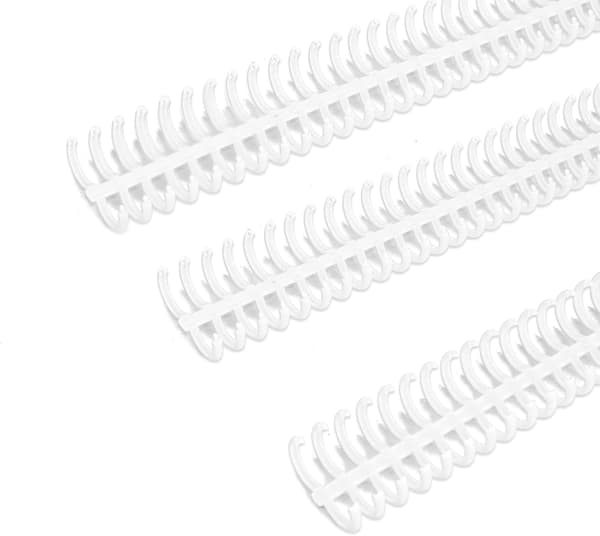 10 Click-bindningsryggar – 12 mm – 30 ringar – Vit – Binder upp till 75 ark