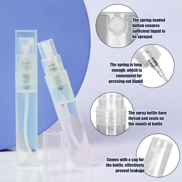 Minisprayflaskor - 10-pack 5 ml minisprayflaskor i glas - påfyllningsbara miniparfymflaskor med fin dimma - parfymatomizers - 10 5 m