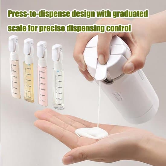 4-i-1 reseflaska med dispenser - Dispenserflaskor - reseflaskor - Bärbara dispenserflaskor - schampo och lotion - ABS - Vit
