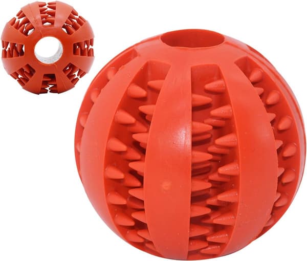 Holdbar tyggebold til hunde - Bideresistent foderdispenser og tandrenser