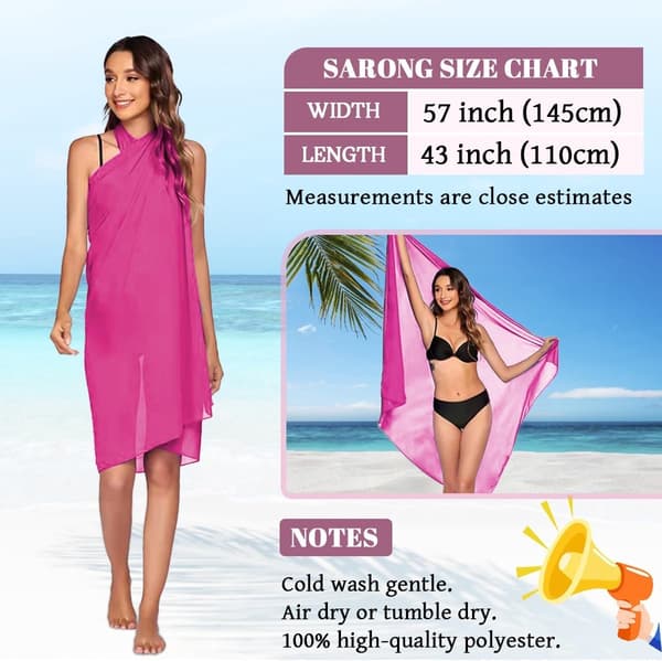 Dame strandslør - Chiffon Sarong og Strandovertræk