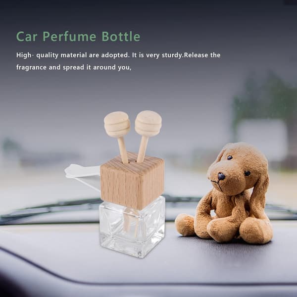 10-pack, 8 ml klar glasbilsluftfräschare med klämma och diffusor, tomma eteriska oljeparfymflaskor och diffusorventil