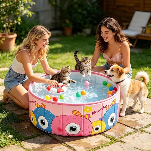 Vikbar pool - Ej uppblåsbar pool - Utomhusnöje - Kompakt vikbar - 90x45 cm - Blå