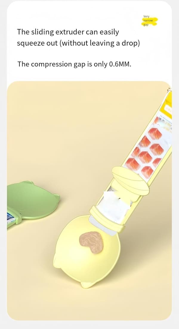 Foderske med klemme- og slikfunktion til vådfoder - multifunktionelt tilbehør til foderdåser - 2 stk. - Beige