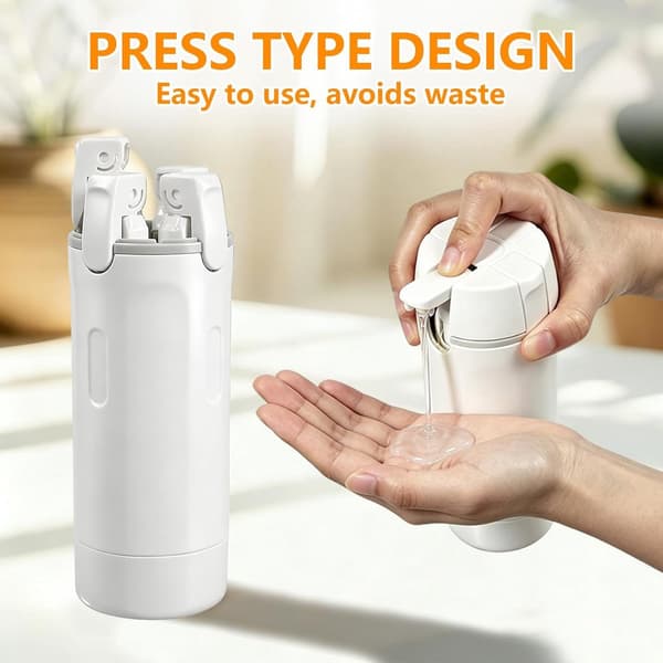 Dispenserflaskor - 4-i-1 Resedispenser - Med Dispenser - 4 × 30ml - Reseflaskor - Kosmetiska Burkar - Vit - 4 × 30ml