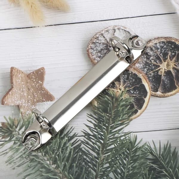 10 Stykker - Bindemiddel - Med 2 huller - Ringbindsmekanisme - Metalclips - Løse ringbindsringe - Sølv - Sølv - 12*2.5cm - 10 Stykker