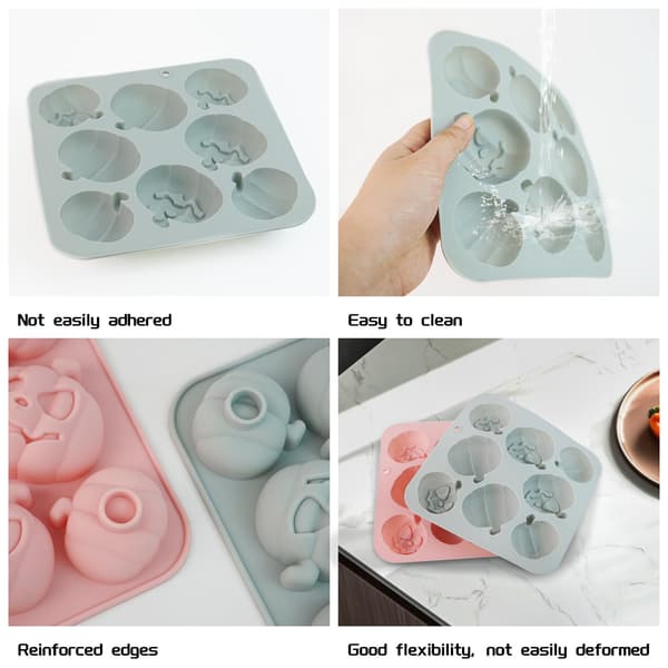 Set med 2, pumpakaksform, silikonformpresskit för högtids-, hem- och bröllopsbakning (pumpa)