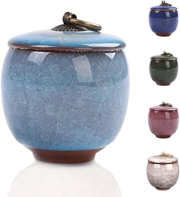 Mini Keramik Urne Diamant Himmelblå 60ml