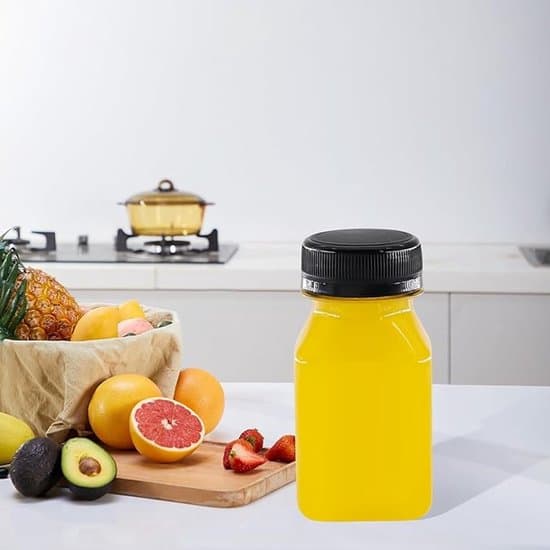 10 stycken små transparenta dricksflaskor - Plastjuiceflaskor - Mjölkflaskor - Dryckesbehållare - transparent - 120 ml - 10 stycken