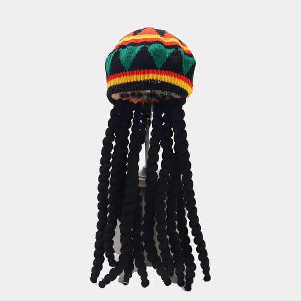 1 Rasta hue med sorte dreadlocks