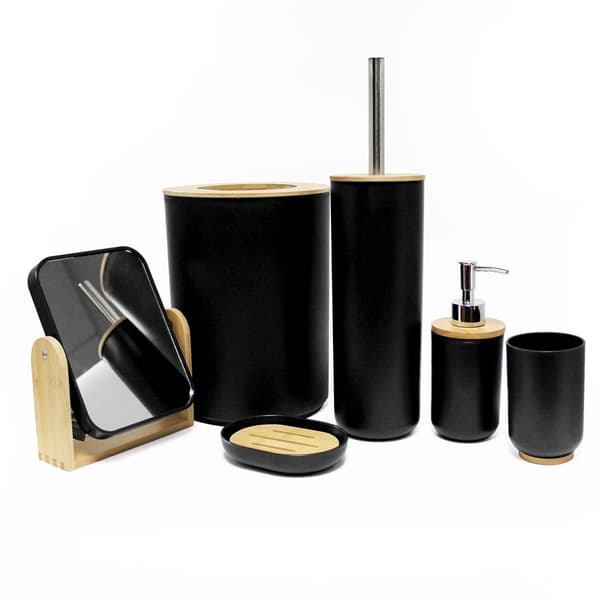 Smart sæbeskål (12,2 x 9,3 x 2,5 cm) Sort, Polystyren og Bambus