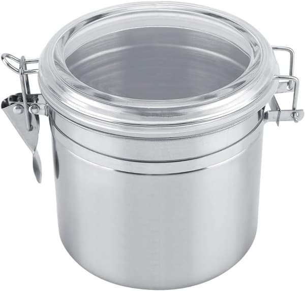 1,8 L kaffebeholder, til kaffebrug, lufttæt rustfrit stål, kaffebønnebeholder, velegnet til kaffebønner, teblade