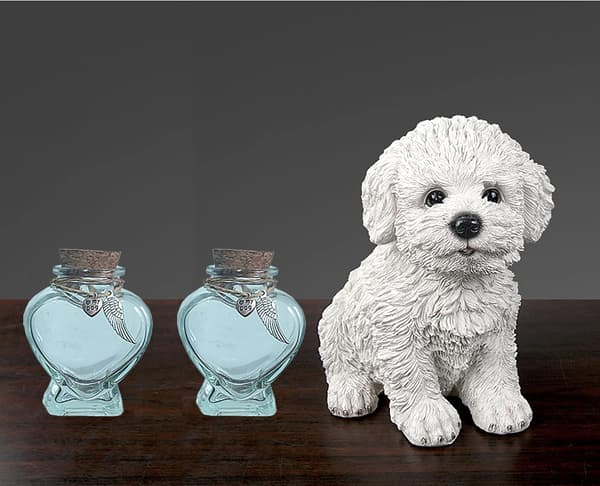 2-delt kæledyrsminde flaske - Pels minde - Mindeurne - Velegnet til hund og kat