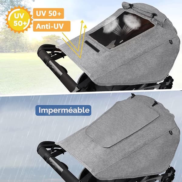 Solidchoice - Lastenvaunujen aurinkosuoja UV-suojalla 50+