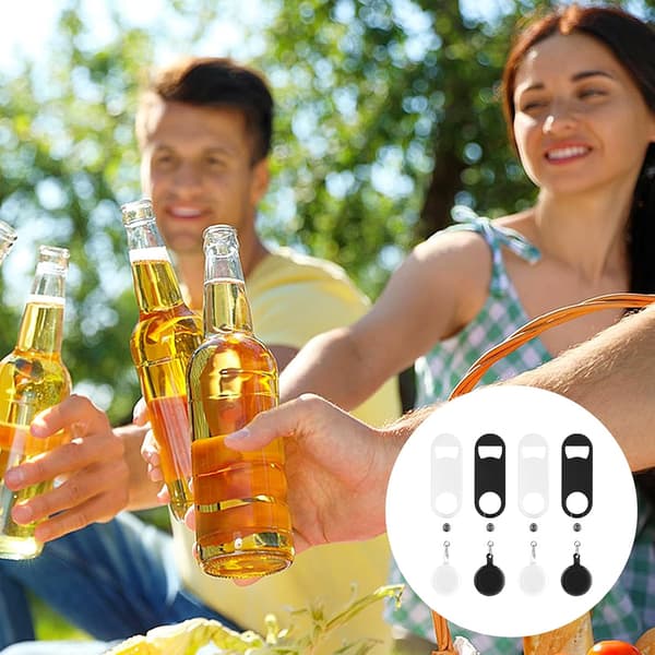 4-delt foldbar mini-bar nøgle i rustfrit stål - ølflaskeåbner med rulleclips til bartendere og fester