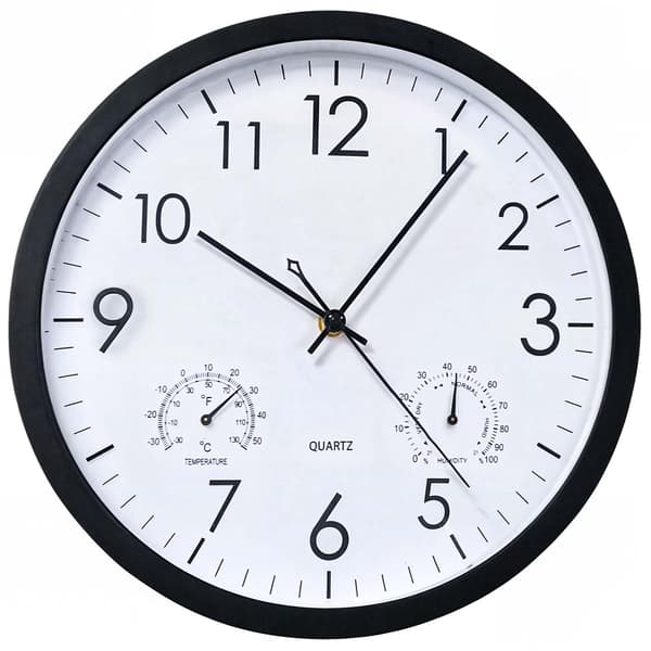 Modern minimalistisk väggklocka i trä (vit, 30 cm)