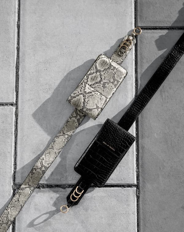 Utility Strap Beige Shimmery Snake