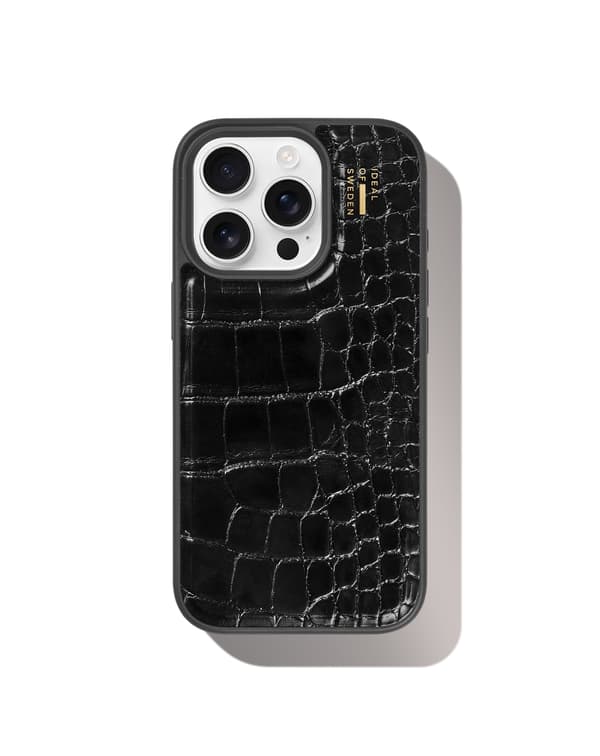 Vegan Leather Case iPhone 16 Pro Black Croco