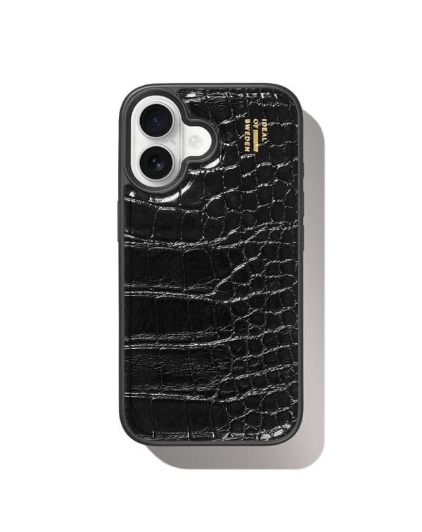 Vegan Leather Case iPhone 17 Black Croco