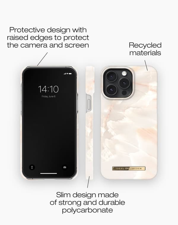 Printed Case iPhone 15 Pro Max Rose Pearl Marble