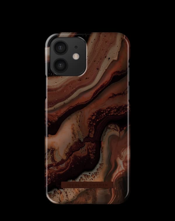 Printed Case iPhone 12 / 12 Pro Dark Amber Marble