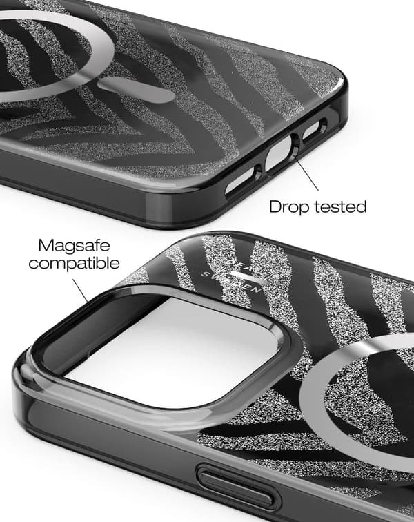Clear Case MagSafe iPhone 15 Pro Max Zebra Mystique