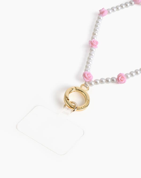 Phone Wristlet Strap Rose Pearl