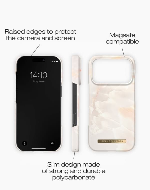 Printed Case MagSafe iPhone 17 Pro Max Rose Pearl Marble