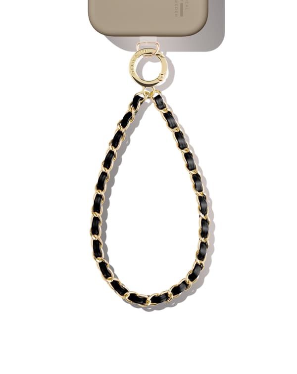 Phone Wristlet Strap Noir Gold