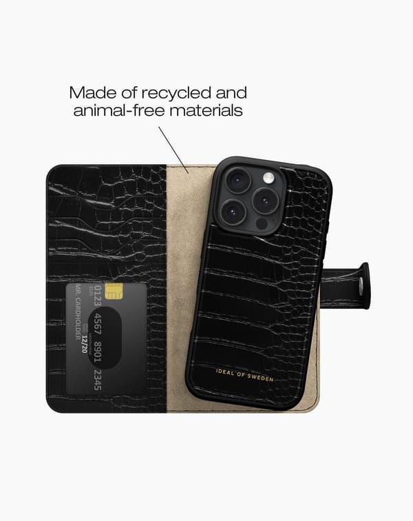 Magnet Wallet+ iPhone 16 Pro Max Black Croco