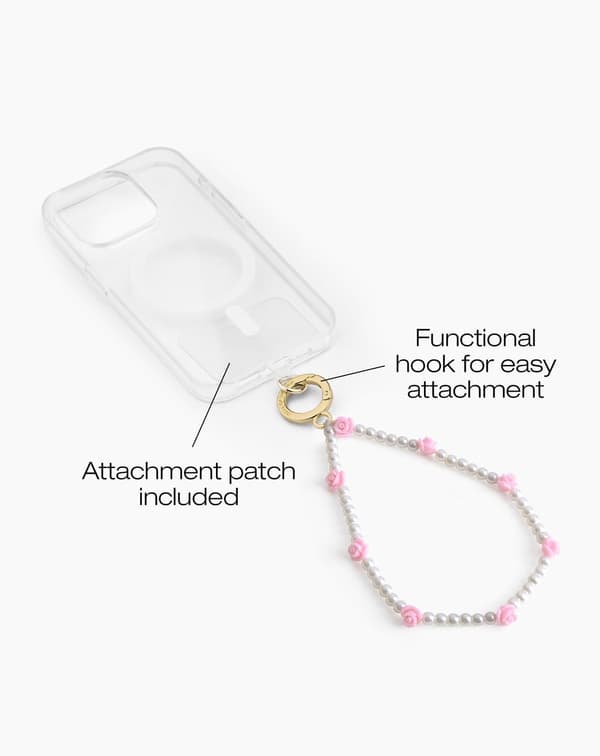 Phone Wristlet Strap Rose Pearl