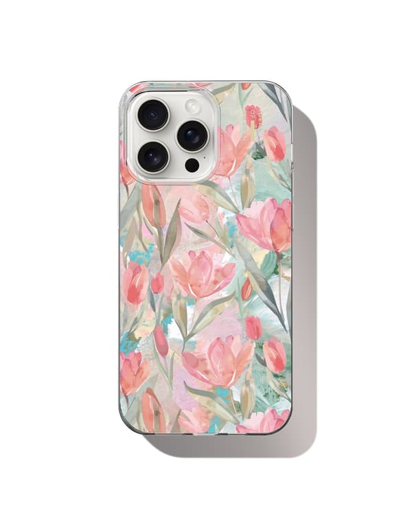 Clear Case MagSafe iPhone 15 Pro Max Tulip Bloom