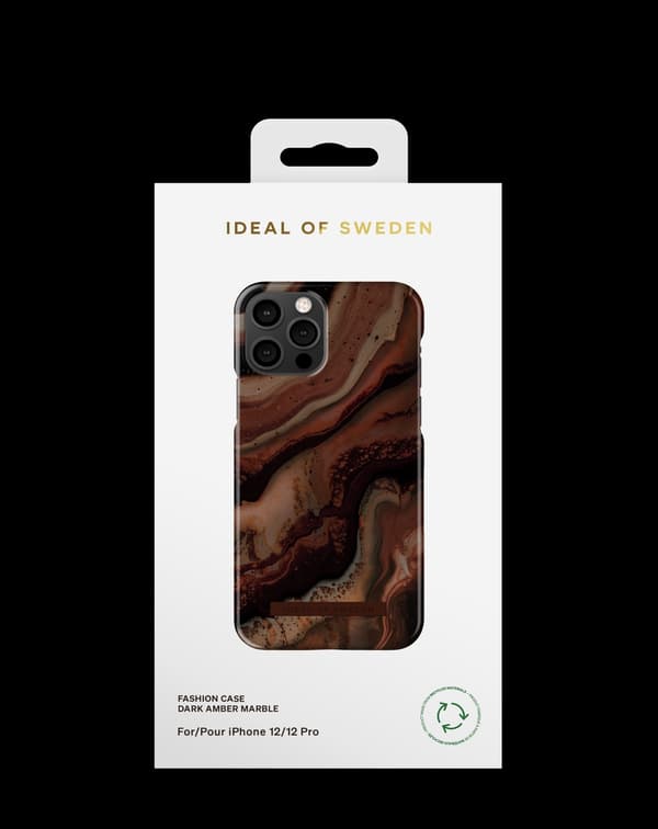 Printed Case iPhone 12 / 12 Pro Dark Amber Marble