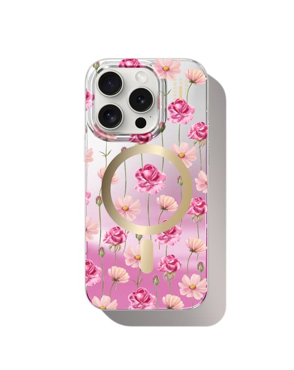 Mirror Case MagSafe iPhone 15 Pro Rose Blush Floral