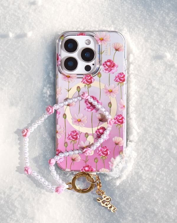 Phone Wristlet Strap Rose Pearl