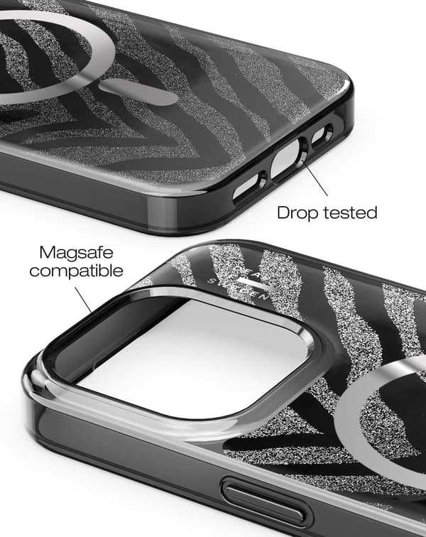 Clear Case MagSafe iPhone 15 Pro Zebra Mystique