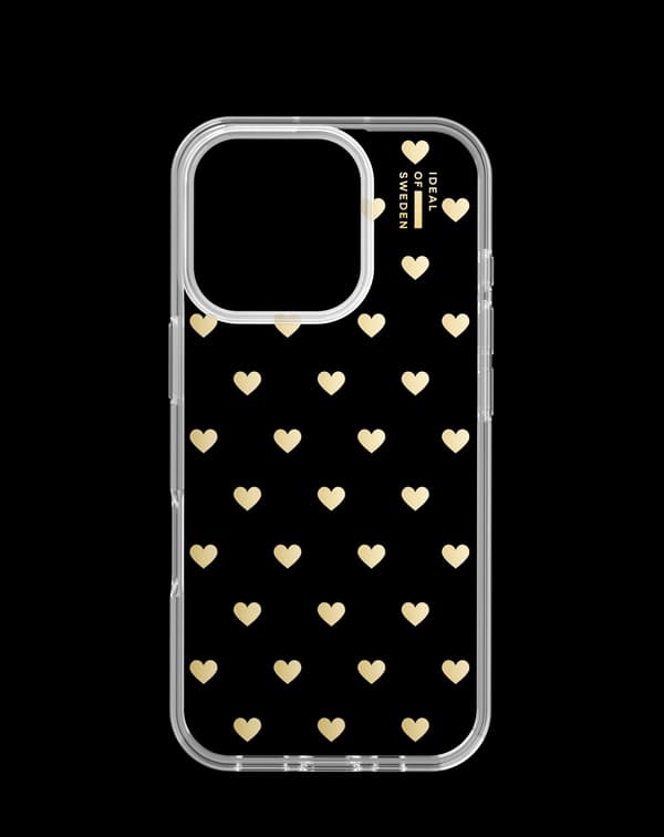 Clear Case iPhone 16 Pro Max Golden Hearts