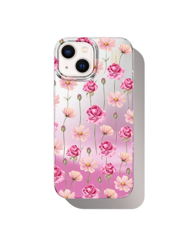 Mirror Case iPhone 13 / 14 / 15 / 16e / 17e Rose Blush Floral