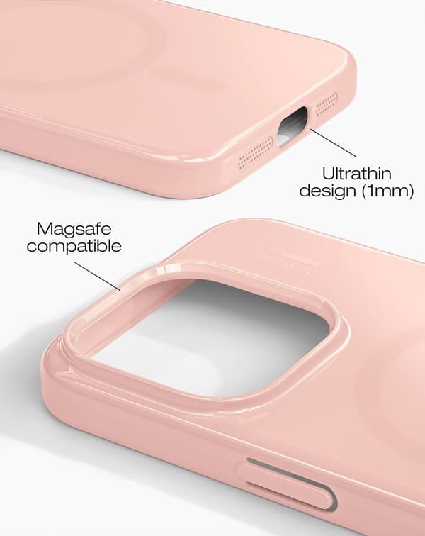 Slim Case MagSafe iPhone 15 Pro Max Glossy Blush Pink