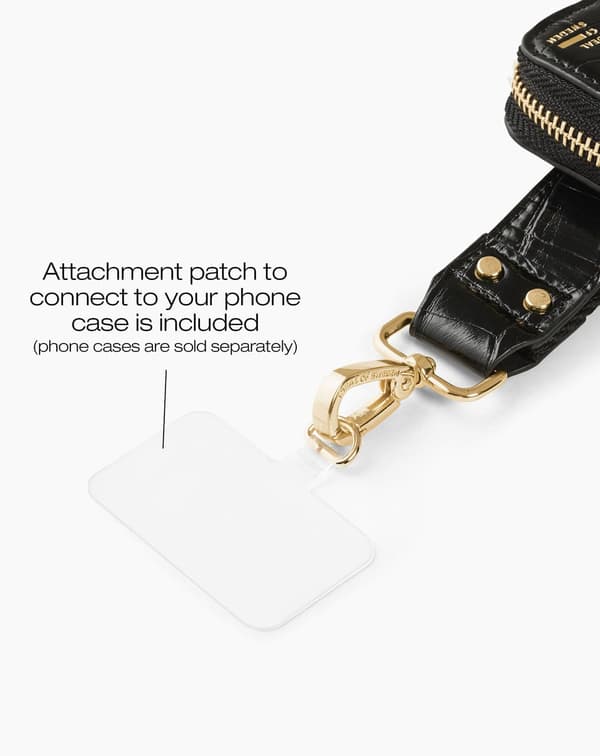 Utility Phone Strap Black Croco