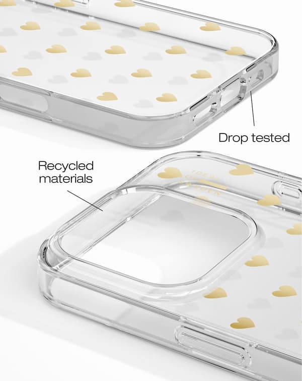 Clear Case iPhone 16 Pro Golden Hearts