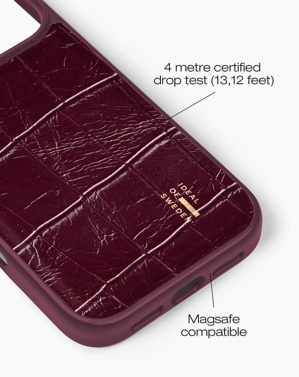 Vegan Leather Case MagSafe iPhone 17 Pro Max / 18 Pro Max Fine Wine Croco