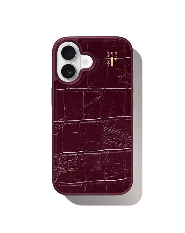 Vegan Leather Case MagSafe iPhone 16 Fine Wine Croco